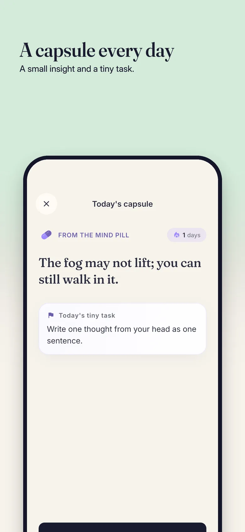 Today's capsule with a small insight and a tiny task